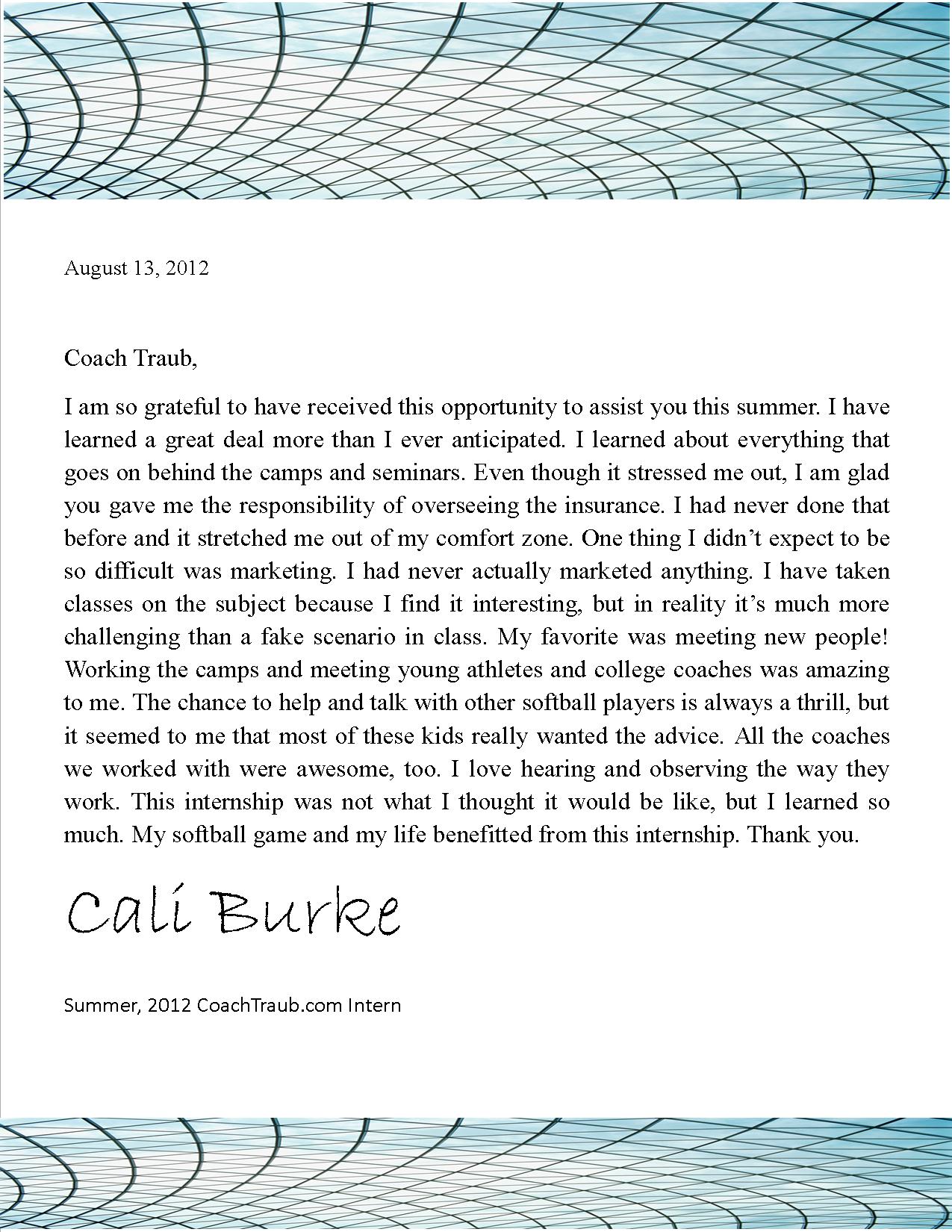 Internship Conclusion letter Burke
