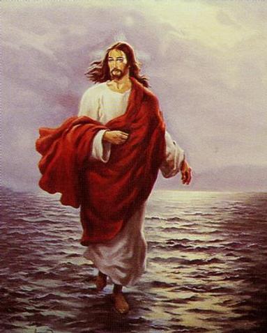 jesus walking on water