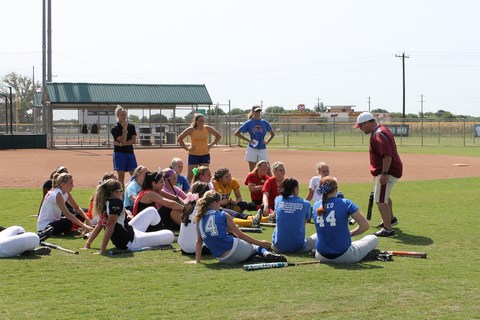 Hitting instruction at Softball camp